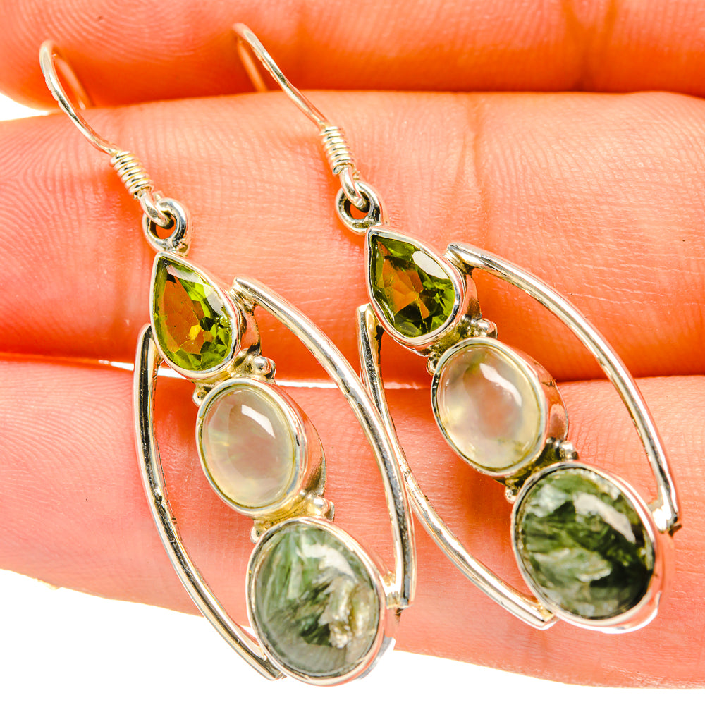 Seraphinite Earrings handcrafted by Anasilvercos - EARR418269