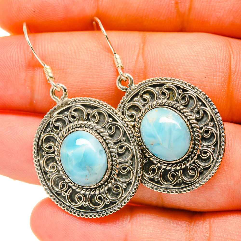 Larimar Earrings handcrafted by Anasilvercos - EARR418271