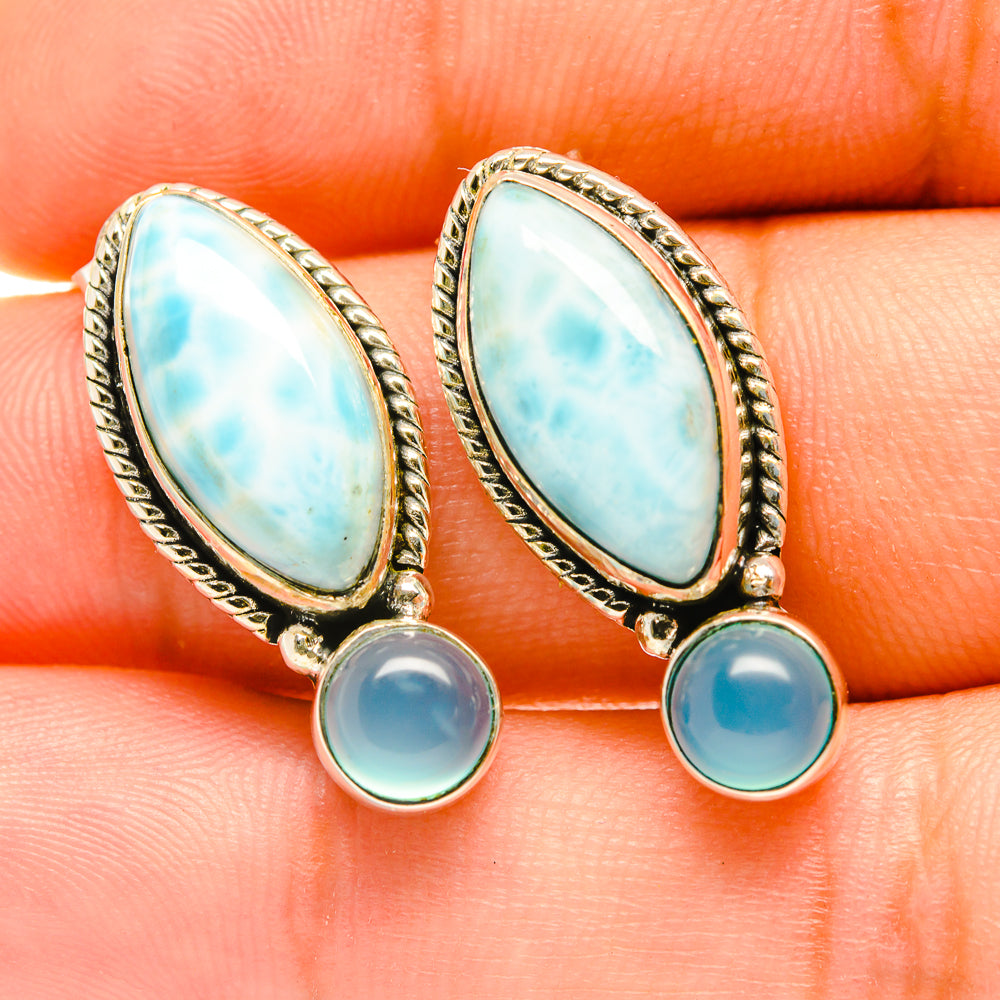 Larimar Earrings handcrafted by Anasilvercos - EARR418284