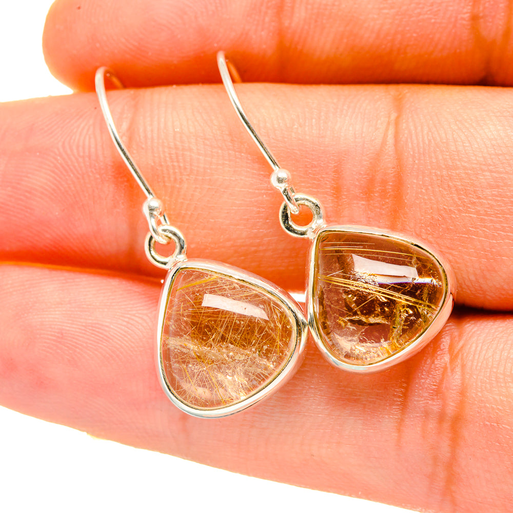 Rutilated Quartz Earrings handcrafted by Anasilvercos - EARR418291