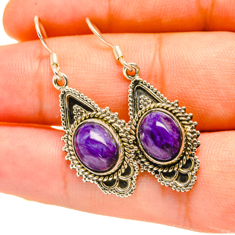Charoite Earrings handcrafted by Anasilvercos - EARR418297