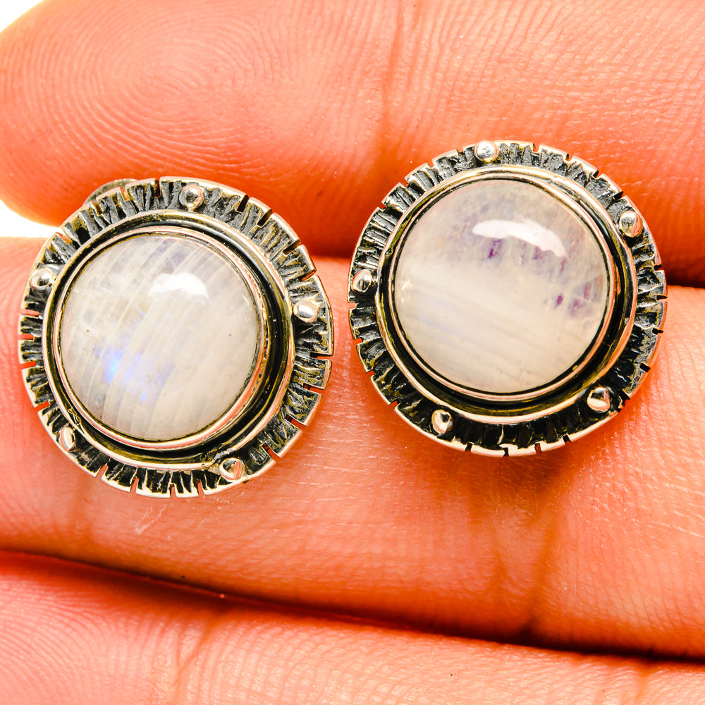 Rainbow Moonstone Earrings handcrafted by Anasilvercos - EARR418298