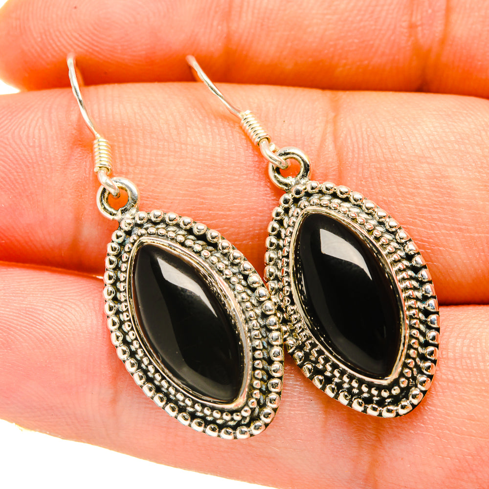 Black Onyx Earrings handcrafted by Anasilvercos - EARR418299