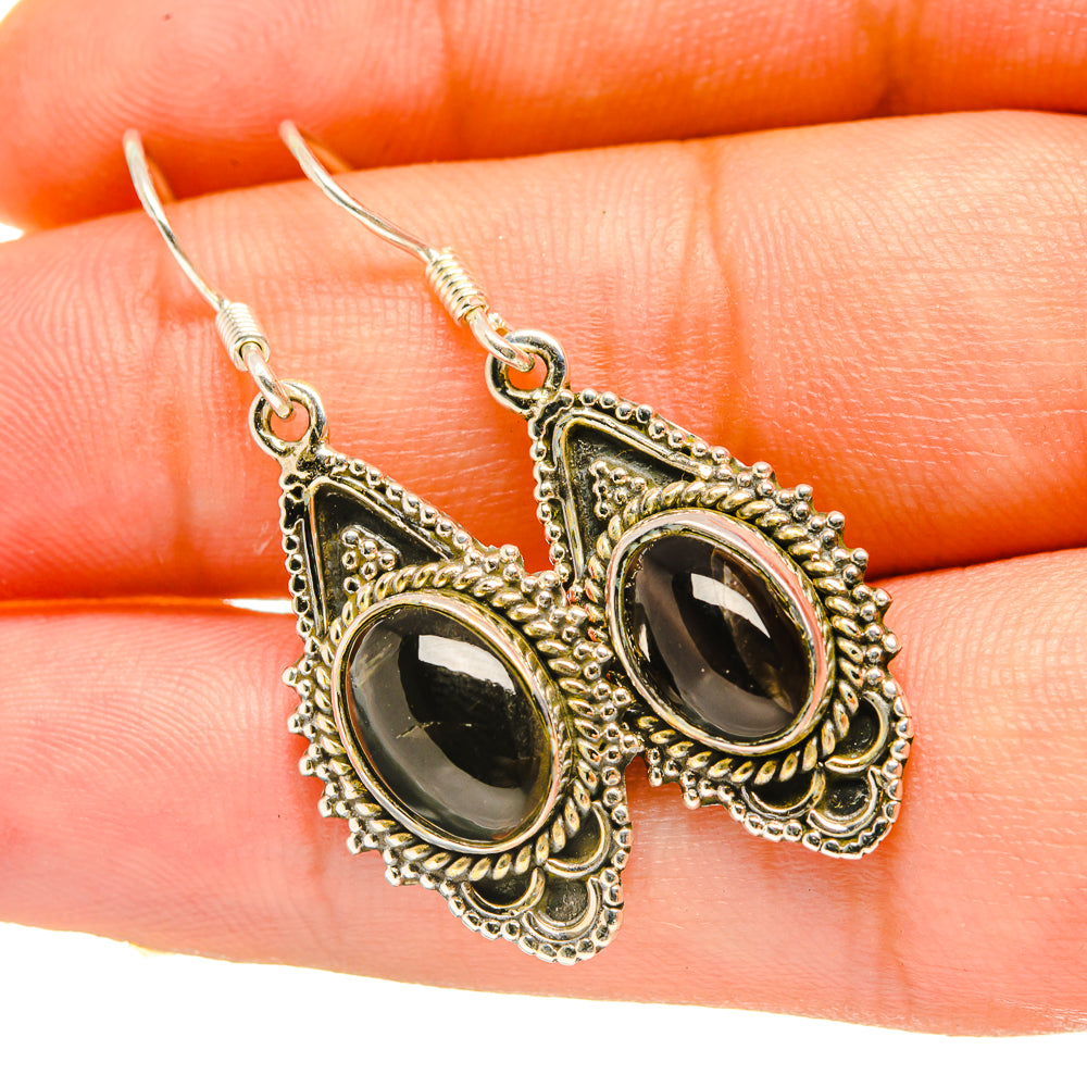 Black Onyx Earrings handcrafted by Anasilvercos - EARR418300