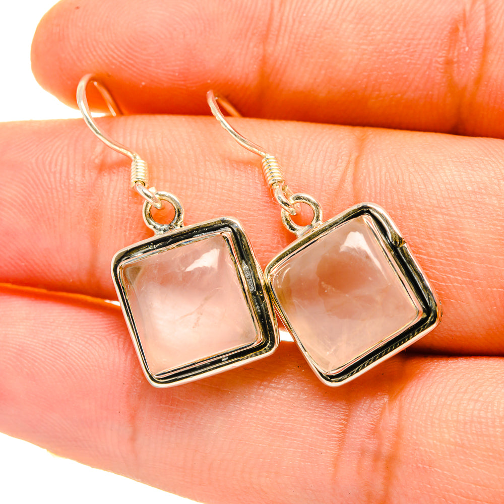 Rose Quartz Earrings handcrafted by Anasilvercos - EARR418301