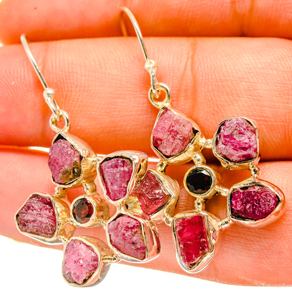 Pink Tourmaline Earrings handcrafted by Anasilvercos - EARR418303