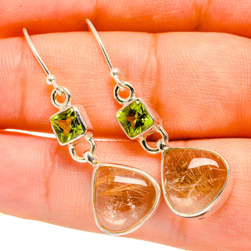 Rutilated Quartz Earrings handcrafted by Anasilvercos - EARR418304