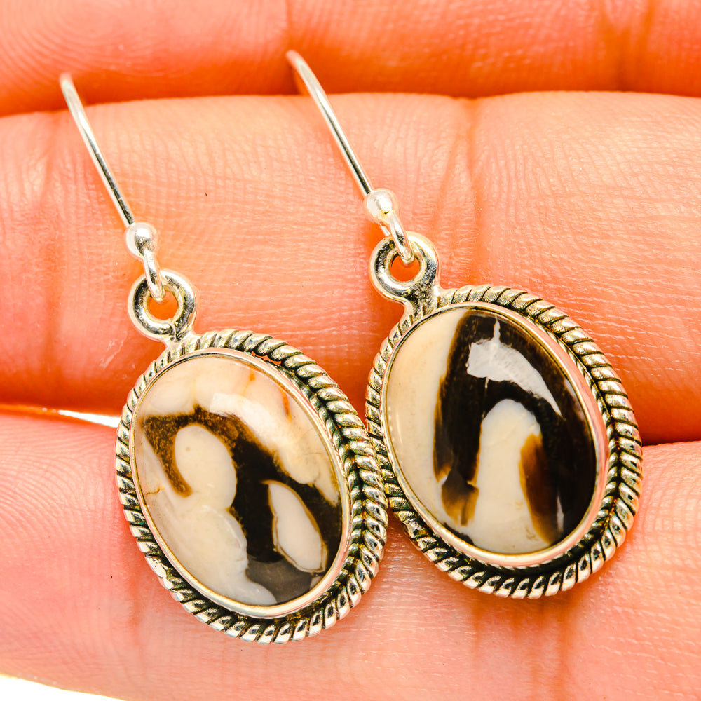 Peanut Wood Jasper Earrings handcrafted by Anasilvercos - EARR418305