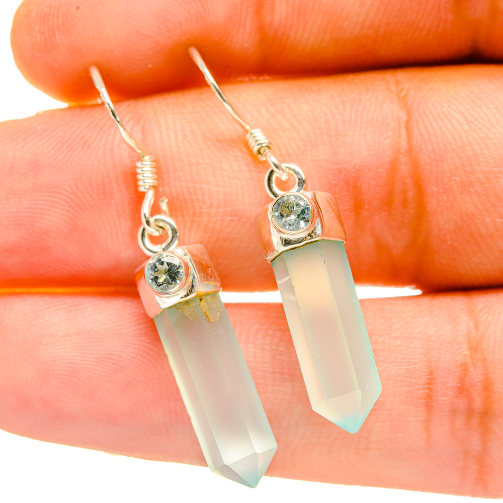 Aqua Chalcedony Earrings handcrafted by Anasilvercos - EARR418308