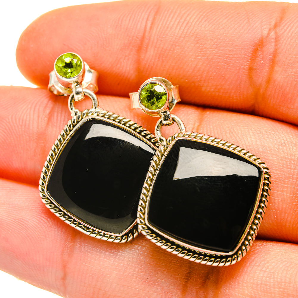 Black Onyx Earrings handcrafted by Anasilvercos - EARR418310