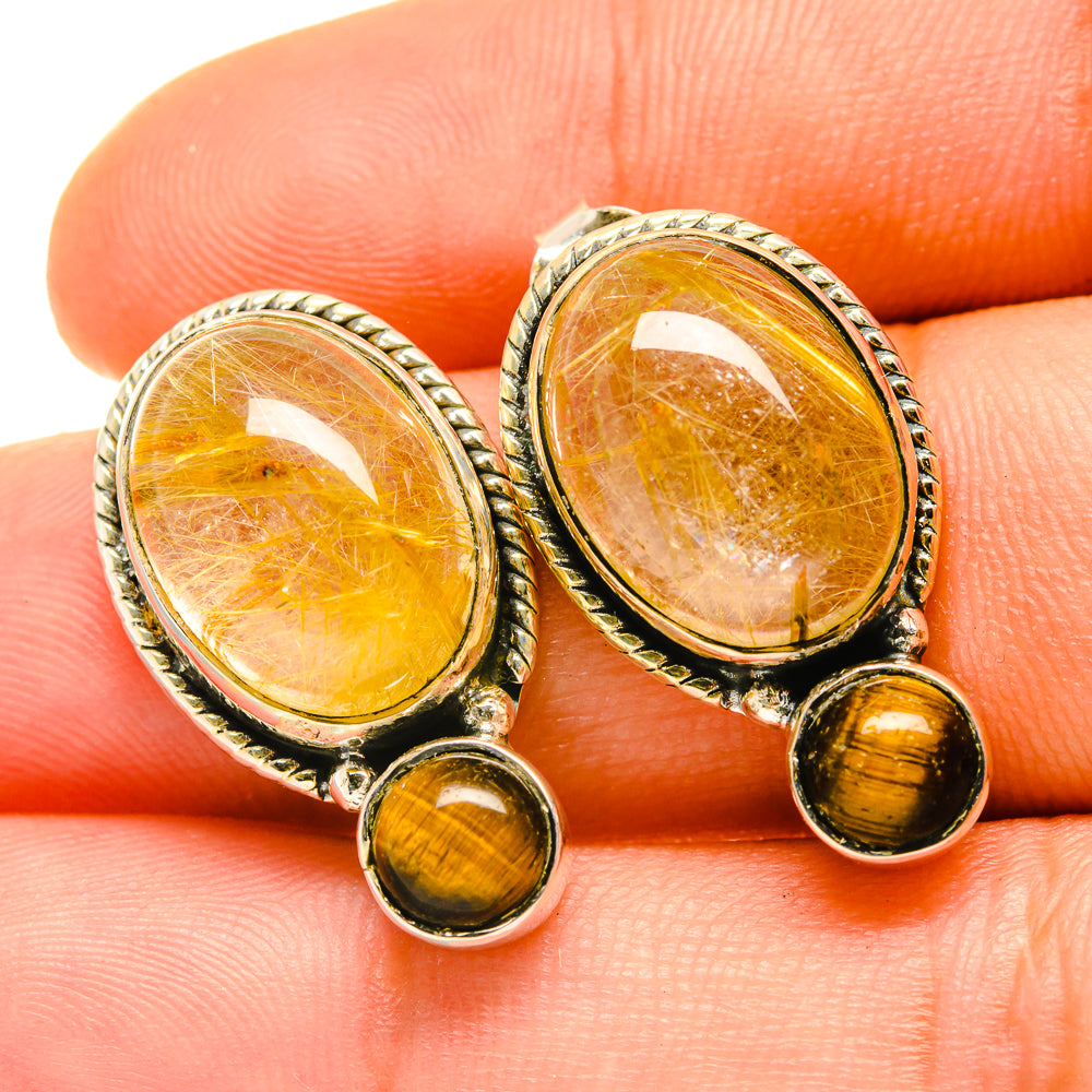 Rutilated Quartz Earrings handcrafted by Anasilvercos - EARR418324