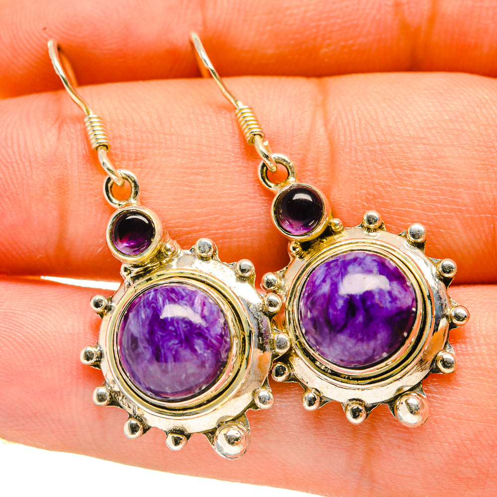 Charoite Earrings handcrafted by Anasilvercos - EARR418325
