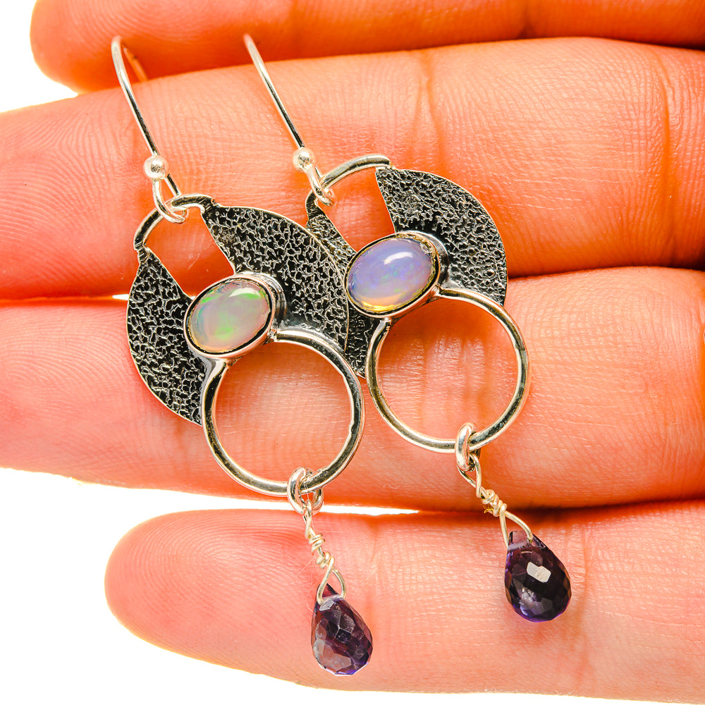 Natural Ethiopian Opal Earrings handcrafted by Anasilvercos - EARR418326