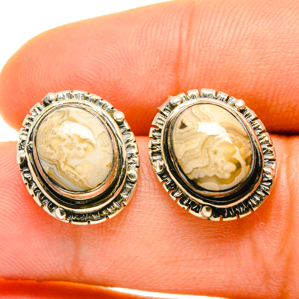 Laguna Lace Agate Earrings handcrafted by Anasilvercos - EARR418332