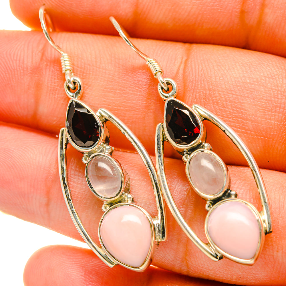 Pink Opal Earrings handcrafted by Anasilvercos - EARR418342
