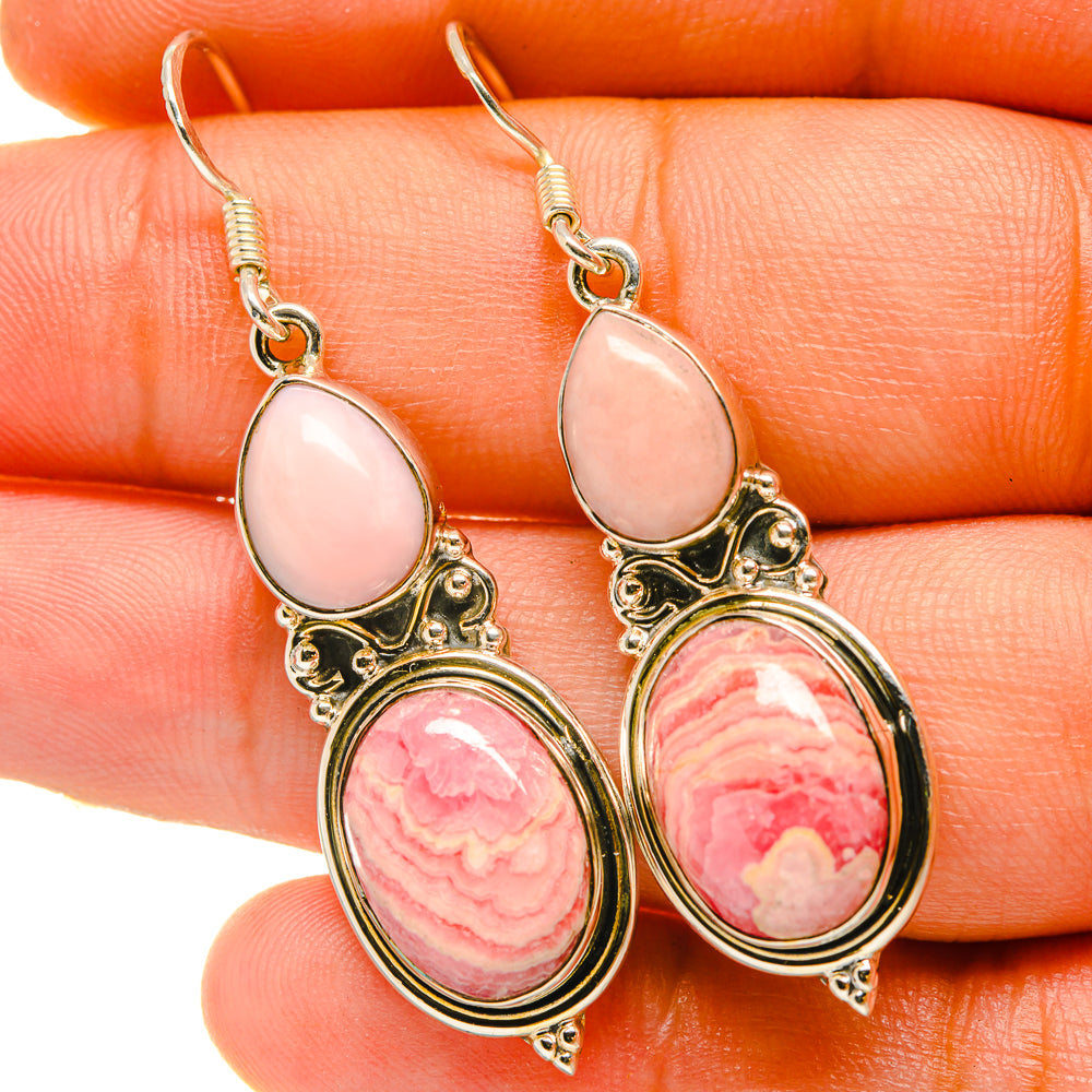 Rhodochrosite Earrings handcrafted by Anasilvercos - EARR418349