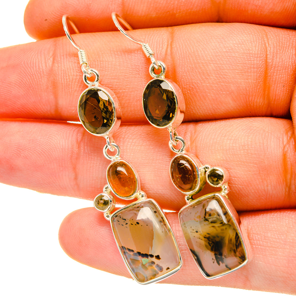 Montana Agate Earrings handcrafted by Anasilvercos - EARR418353