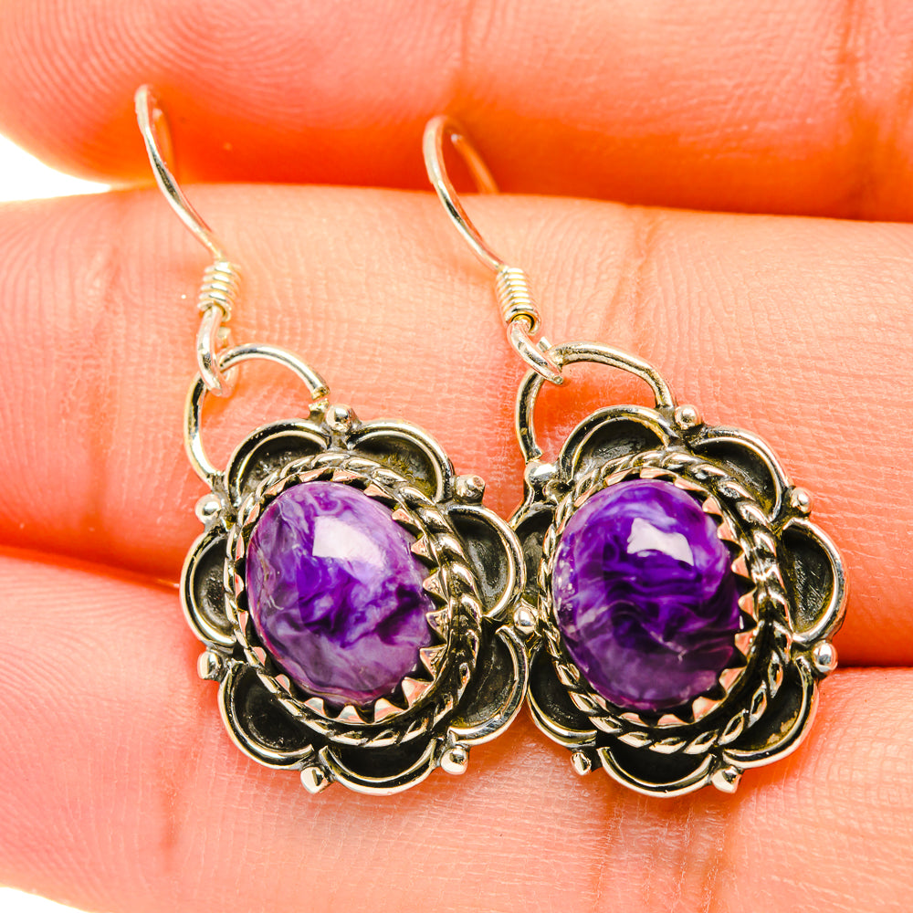 Charoite Earrings handcrafted by Anasilvercos - EARR418365