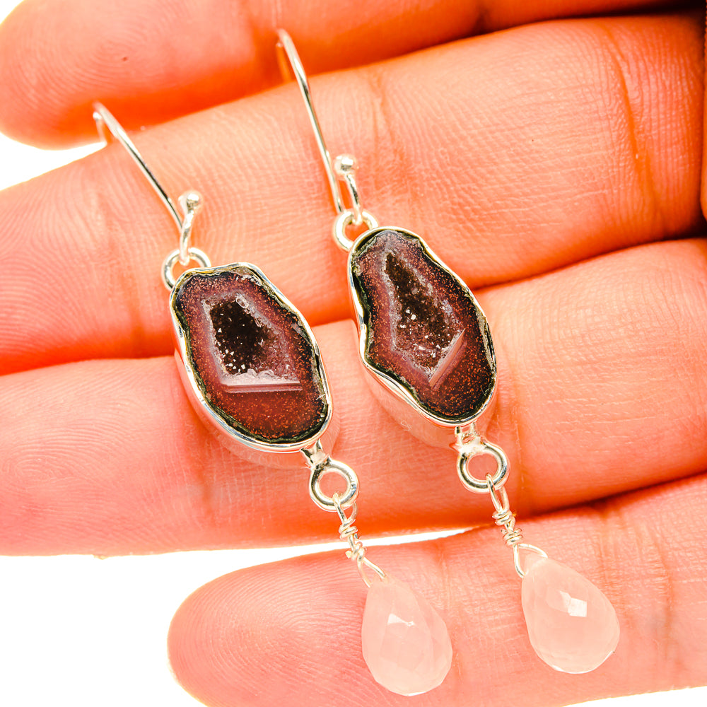 Coconut Geode Druzy Earrings handcrafted by Anasilvercos - EARR418373