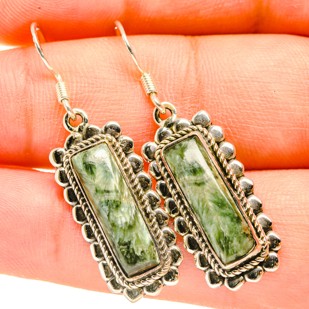 Seraphinite Earrings handcrafted by Anasilvercos - EARR418374