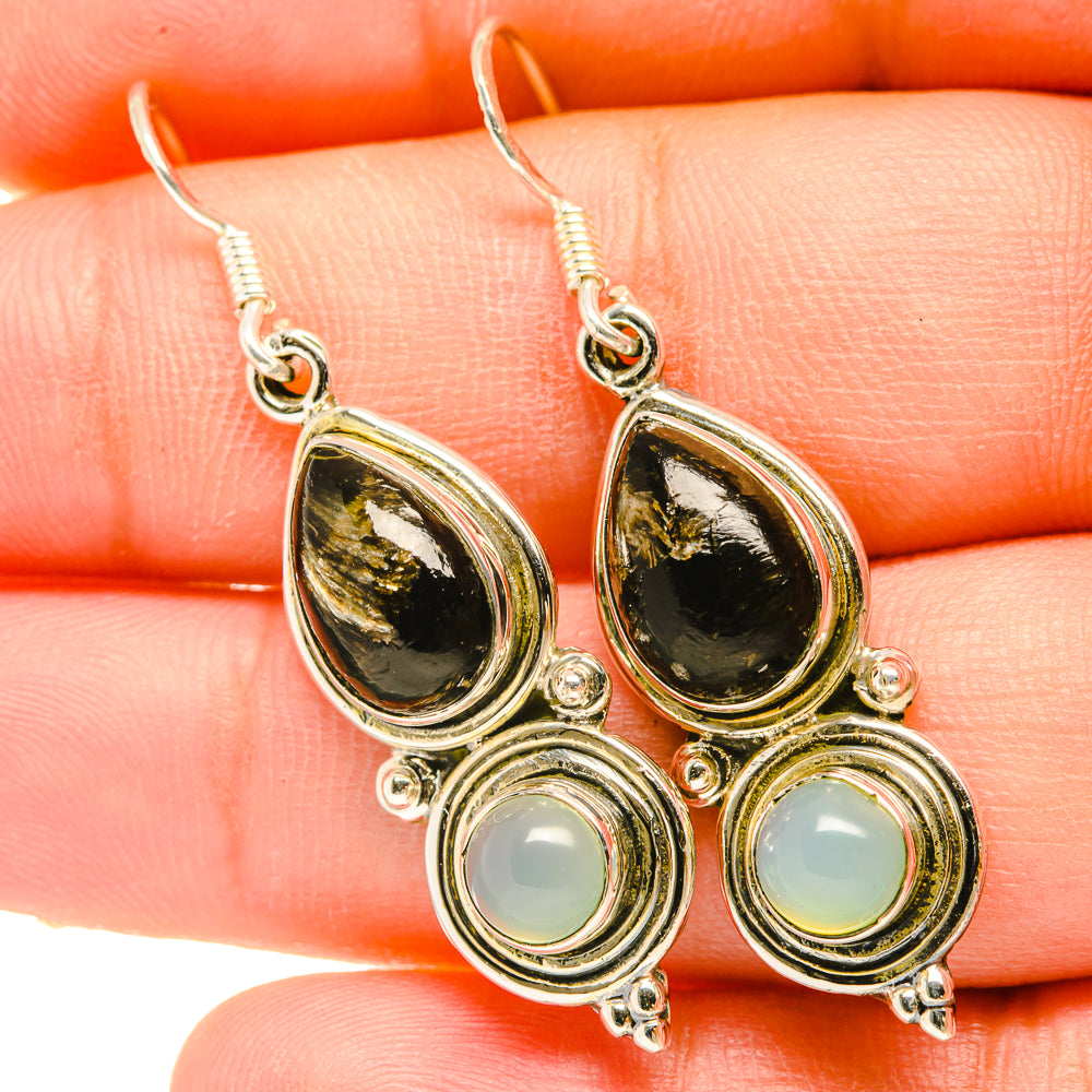 Golden Seraphinite Earrings handcrafted by Anasilvercos - EARR418375