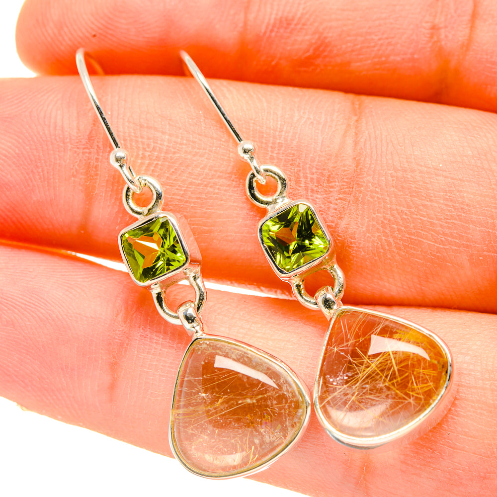 Rutilated Quartz Earrings handcrafted by Anasilvercos - EARR418380