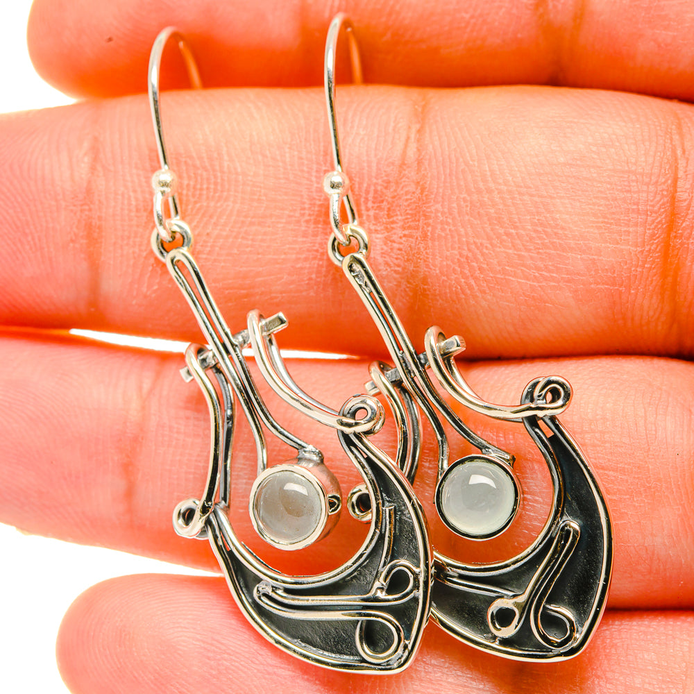 Rainbow Moonstone Earrings handcrafted by Anasilvercos - EARR418399