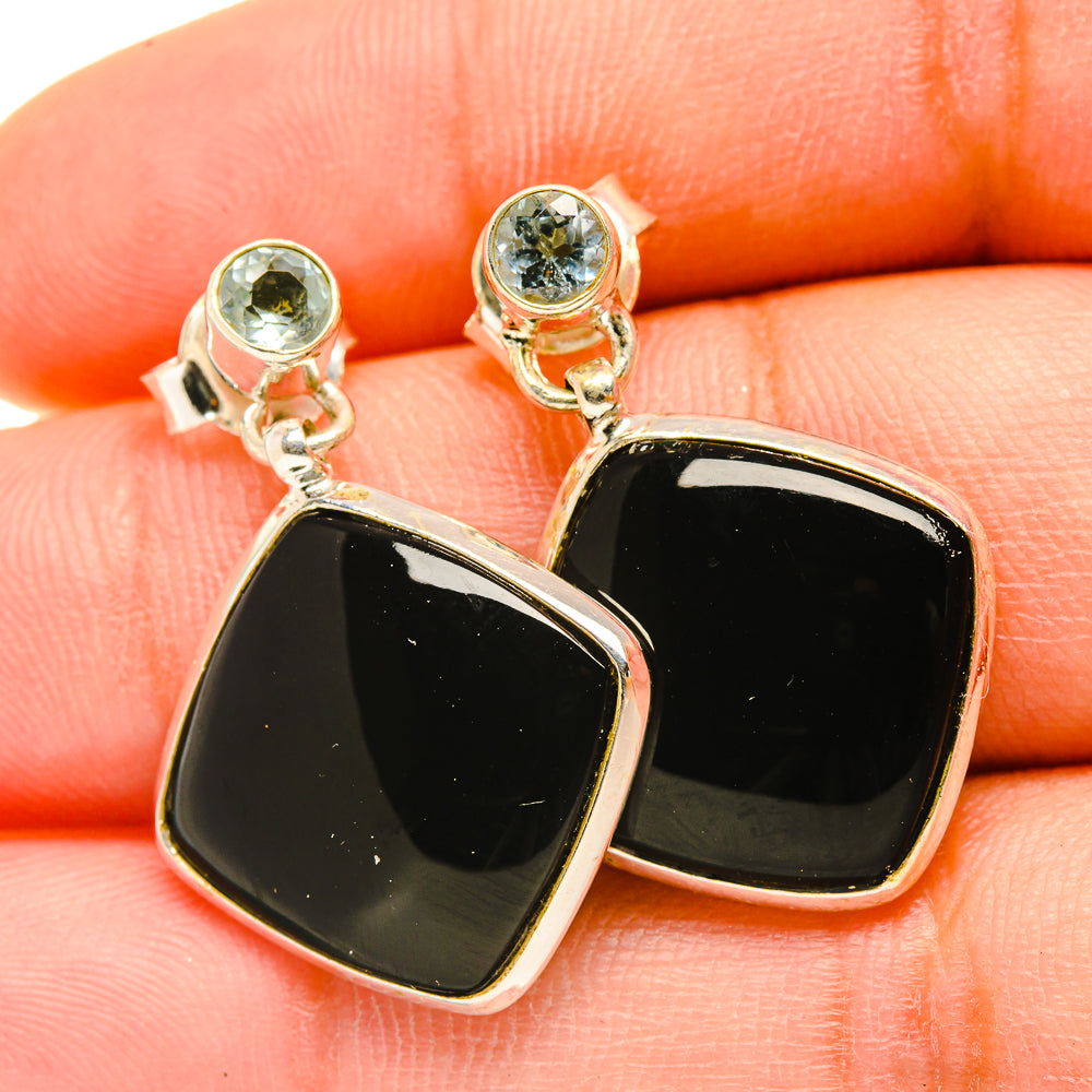 Black Onyx Earrings handcrafted by Anasilvercos - EARR418402