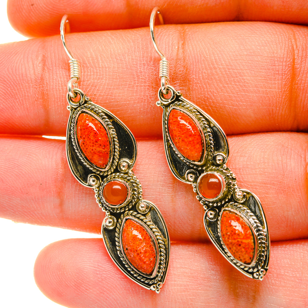 Sponge Coral Earrings handcrafted by Anasilvercos - EARR418403