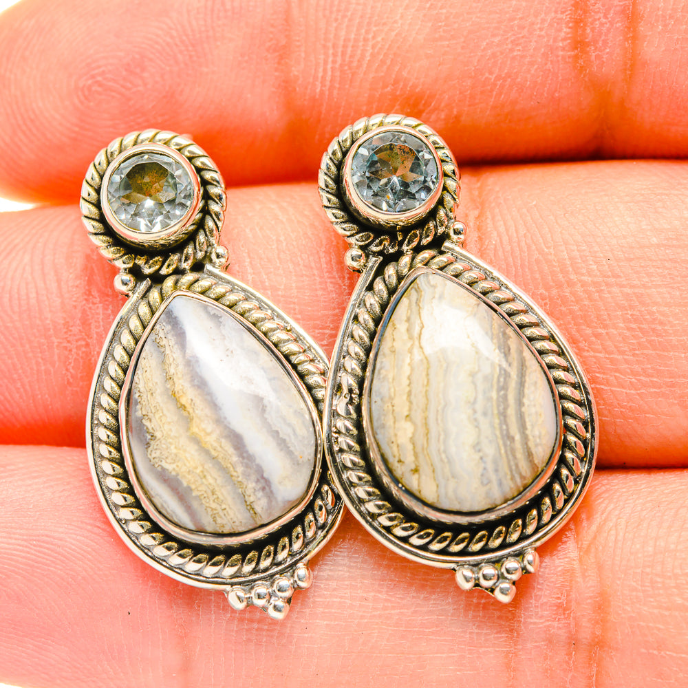 Blue Scheelite Earrings handcrafted by Anasilvercos - EARR418406