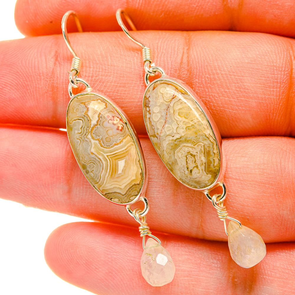 Laguna Lace Agate Earrings handcrafted by Anasilvercos - EARR418412
