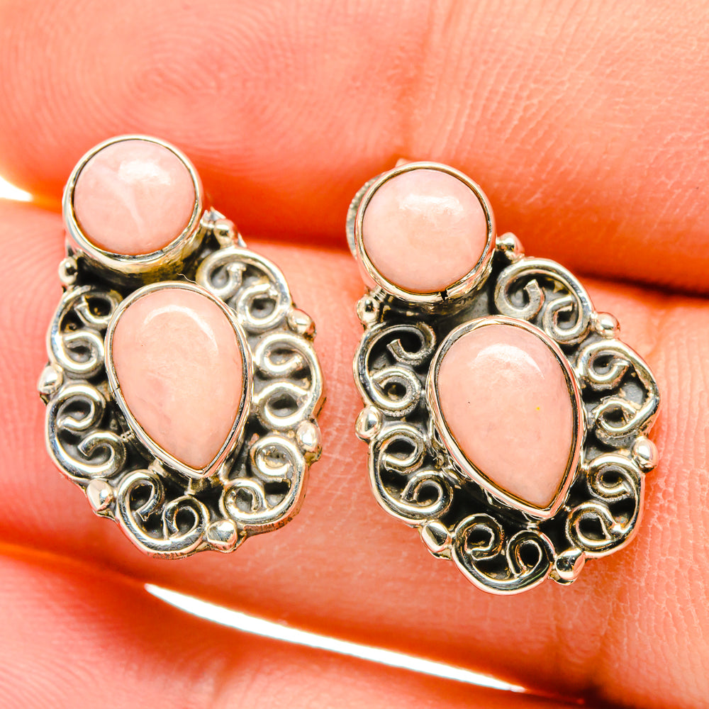 Pink Opal Earrings handcrafted by Anasilvercos - EARR418431
