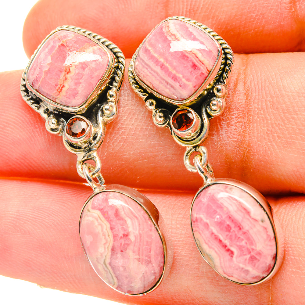 Rhodochrosite Earrings handcrafted by Anasilvercos - EARR418432