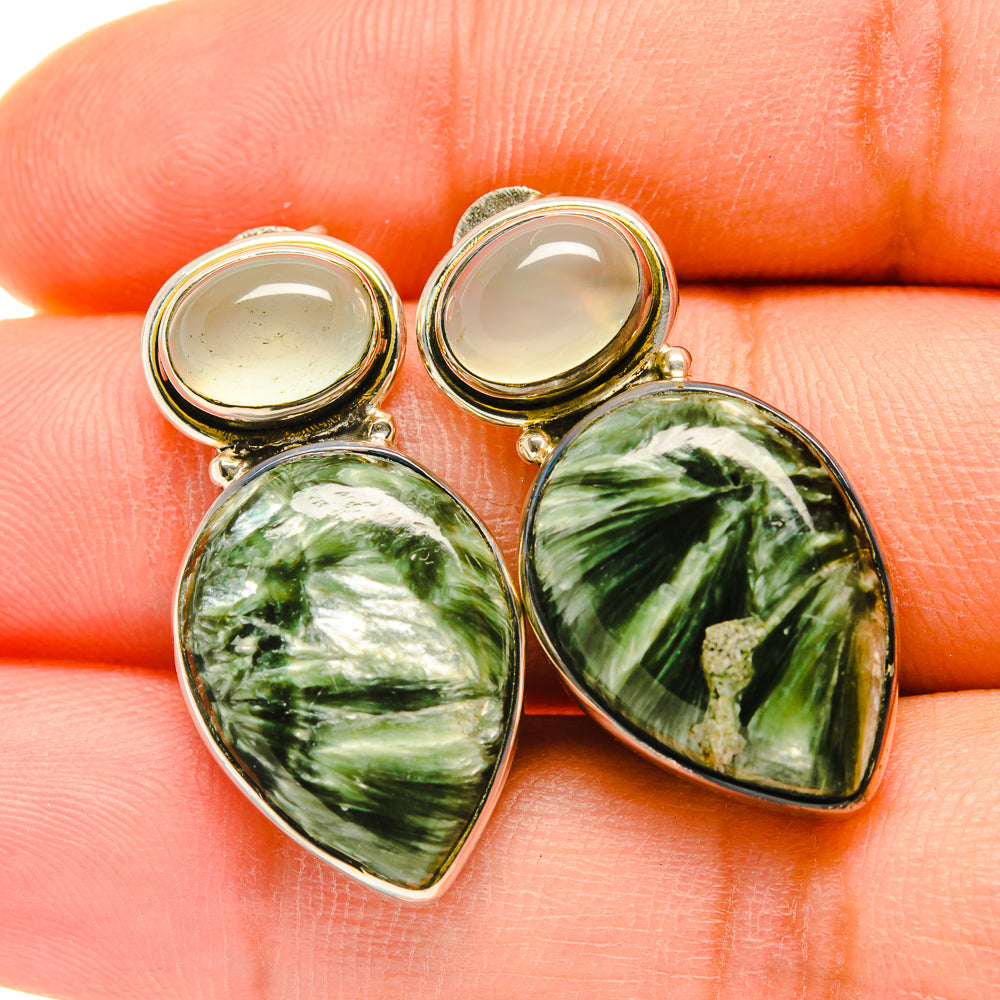 Seraphinite Earrings handcrafted by Anasilvercos - EARR418434