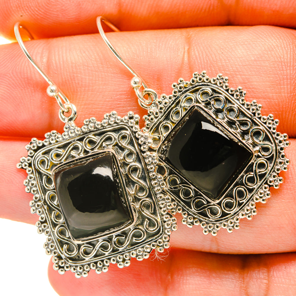 Black Onyx Earrings handcrafted by Anasilvercos - EARR418457