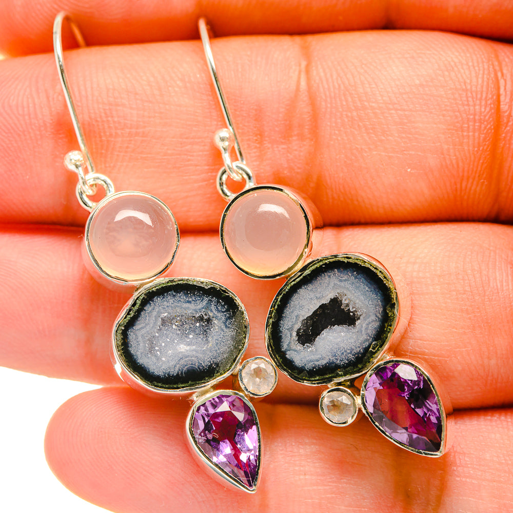 Coconut Geode Druzy Earrings handcrafted by Anasilvercos - EARR418460