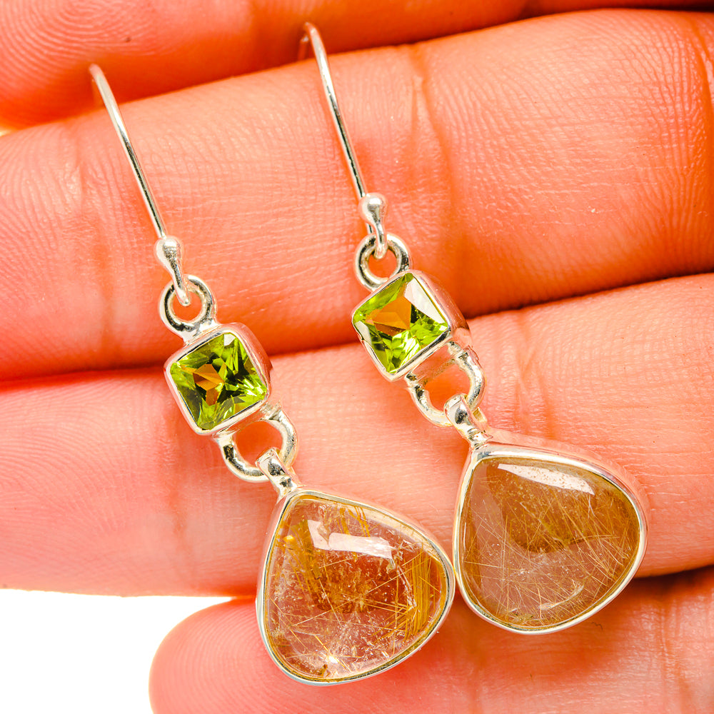 Rutilated Quartz Earrings handcrafted by Anasilvercos - EARR418462