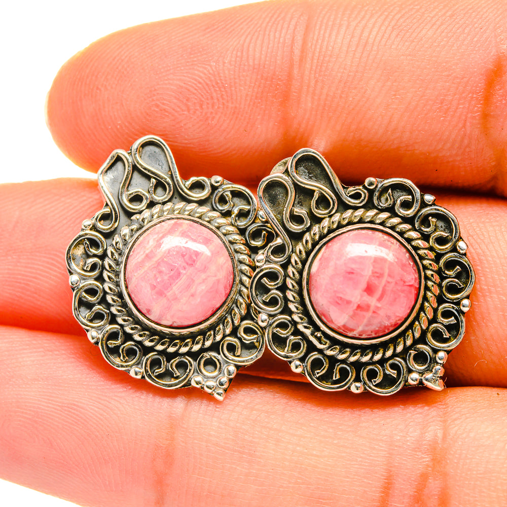 Rhodochrosite Earrings handcrafted by Anasilvercos - EARR418466