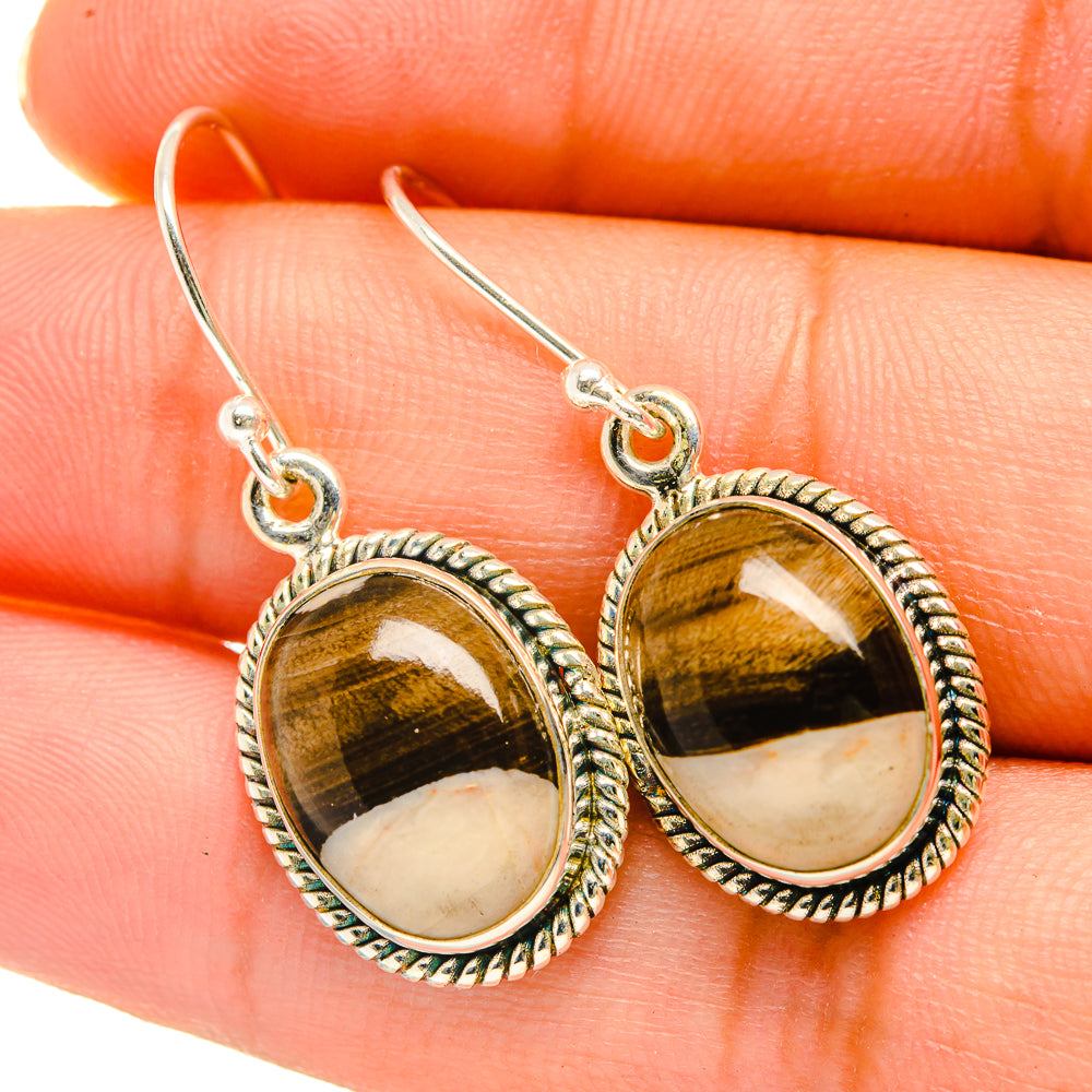 Peanut Wood Jasper Earrings handcrafted by Anasilvercos - EARR418478