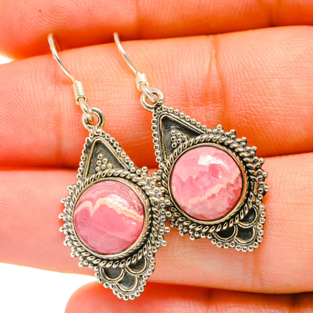 Rhodochrosite Earrings handcrafted by Anasilvercos - EARR418491