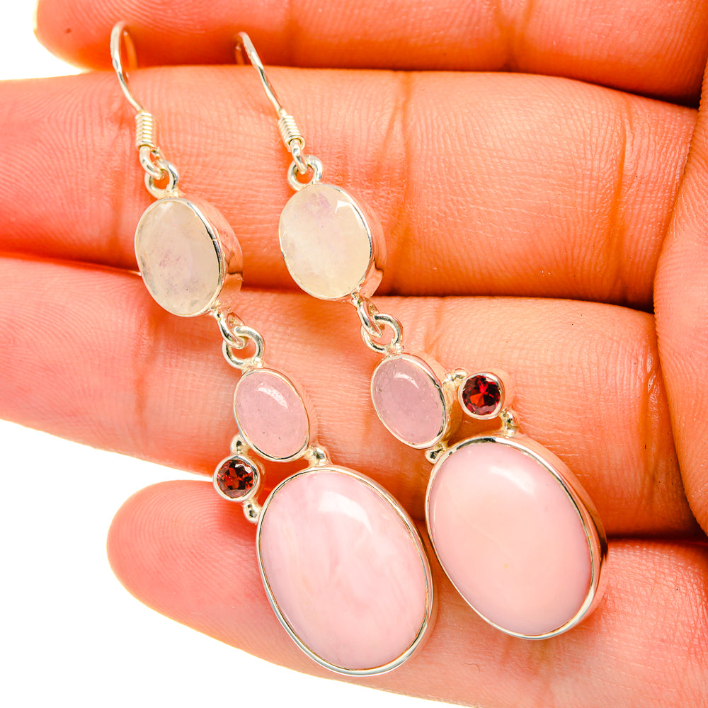 Pink Opal Earrings handcrafted by Anasilvercos - EARR418493