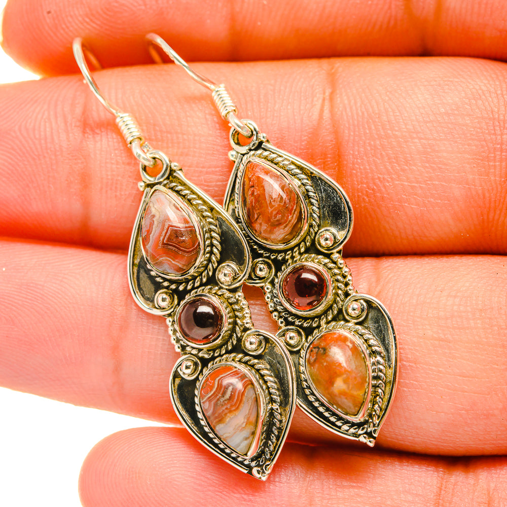 Crazy Lace Agate Earrings handcrafted by Anasilvercos - EARR418498