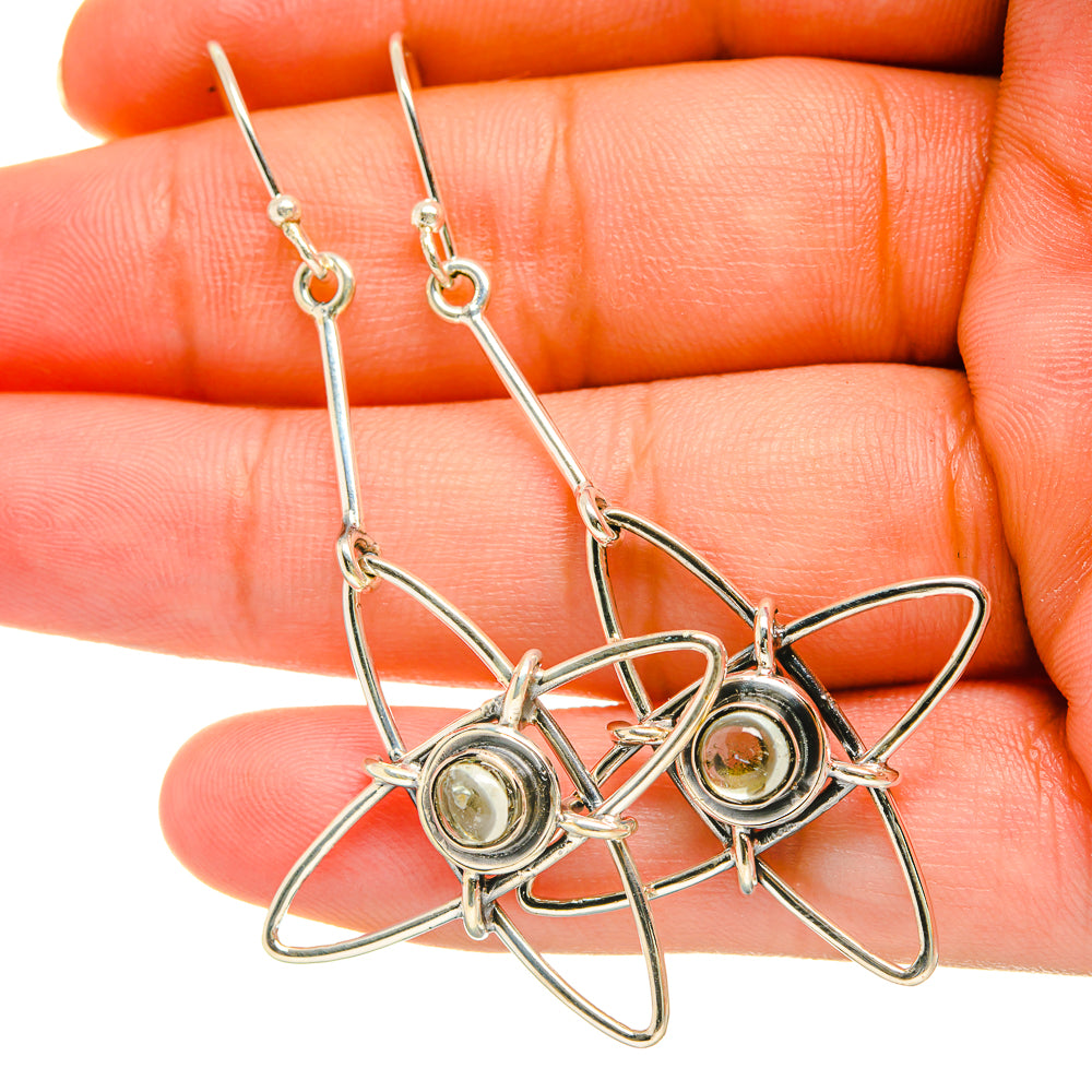 Rainbow Moonstone Earrings handcrafted by Anasilvercos - EARR418508