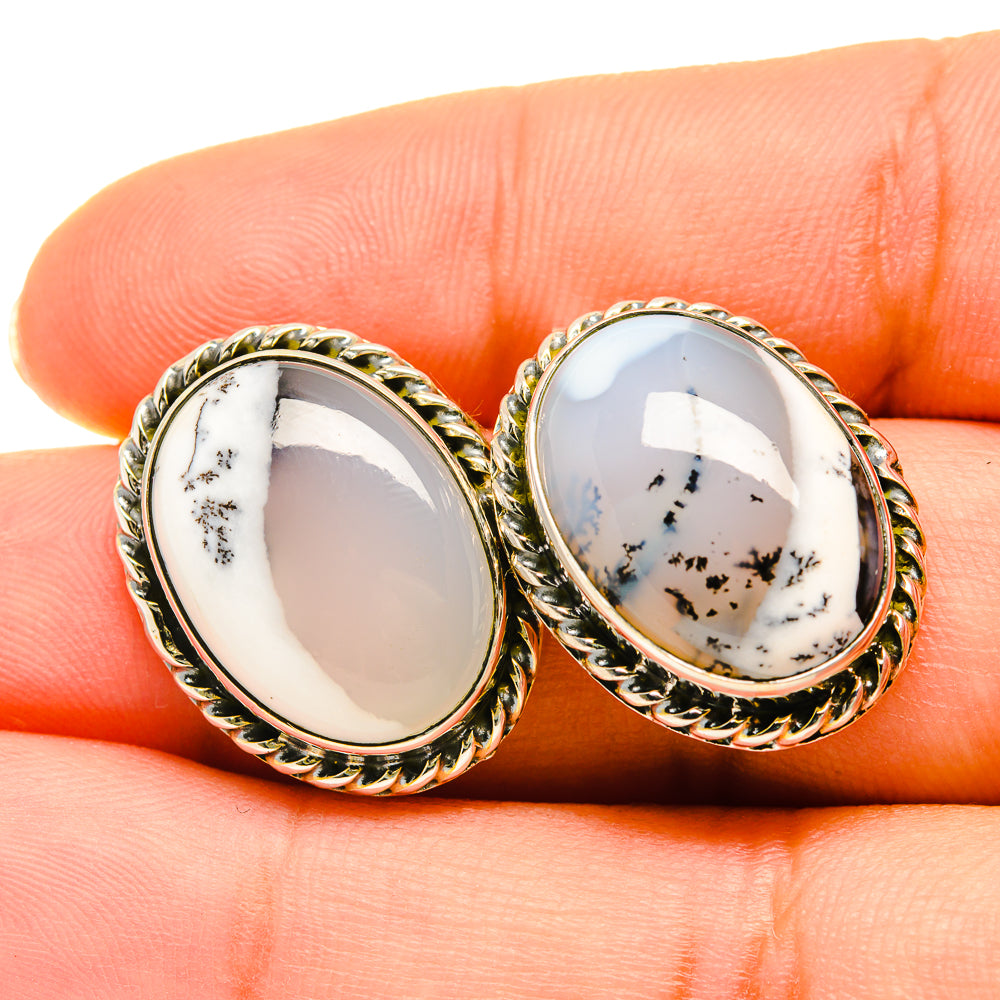 Dendritic Opal Earrings handcrafted by Anasilvercos - EARR418514