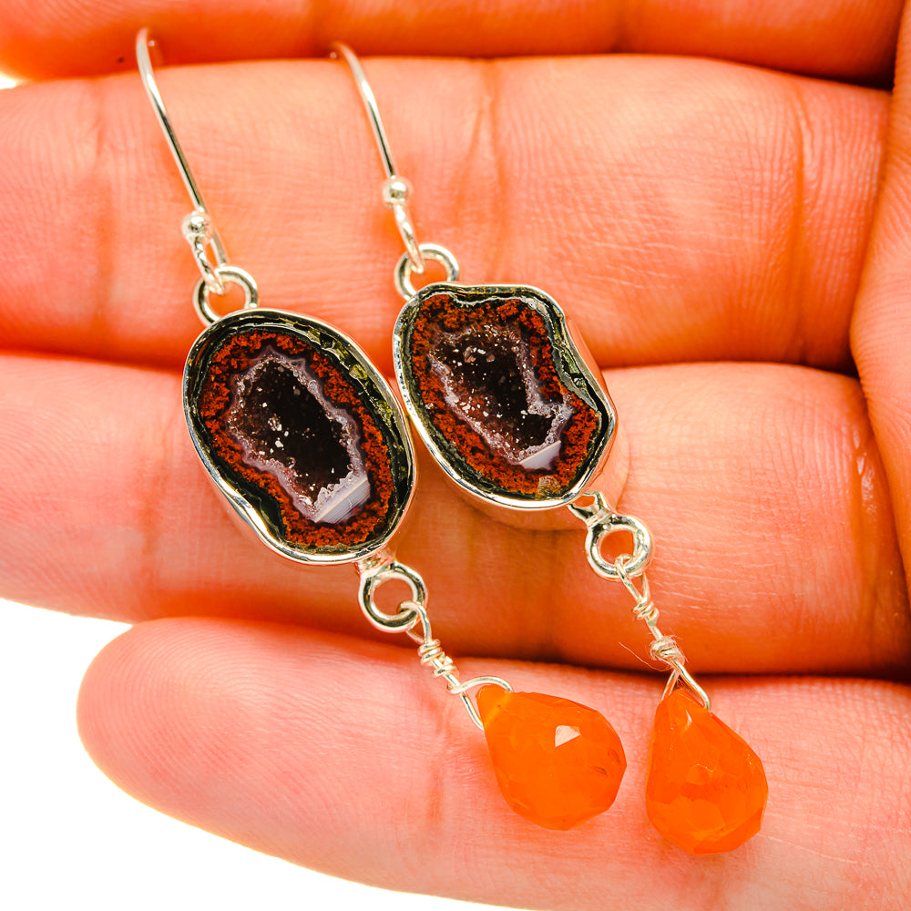 Coconut Geode Druzy Earrings handcrafted by Anasilvercos - EARR418520