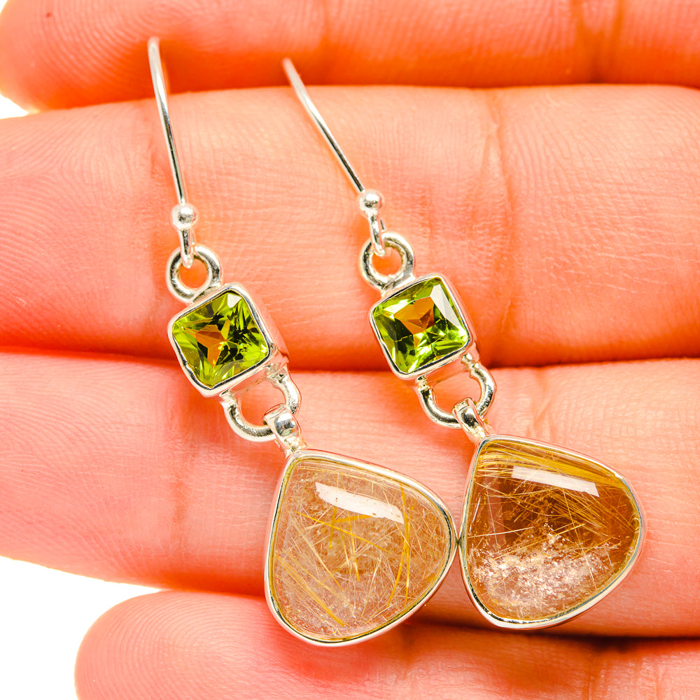 Rutilated Quartz Earrings handcrafted by Anasilvercos - EARR418533