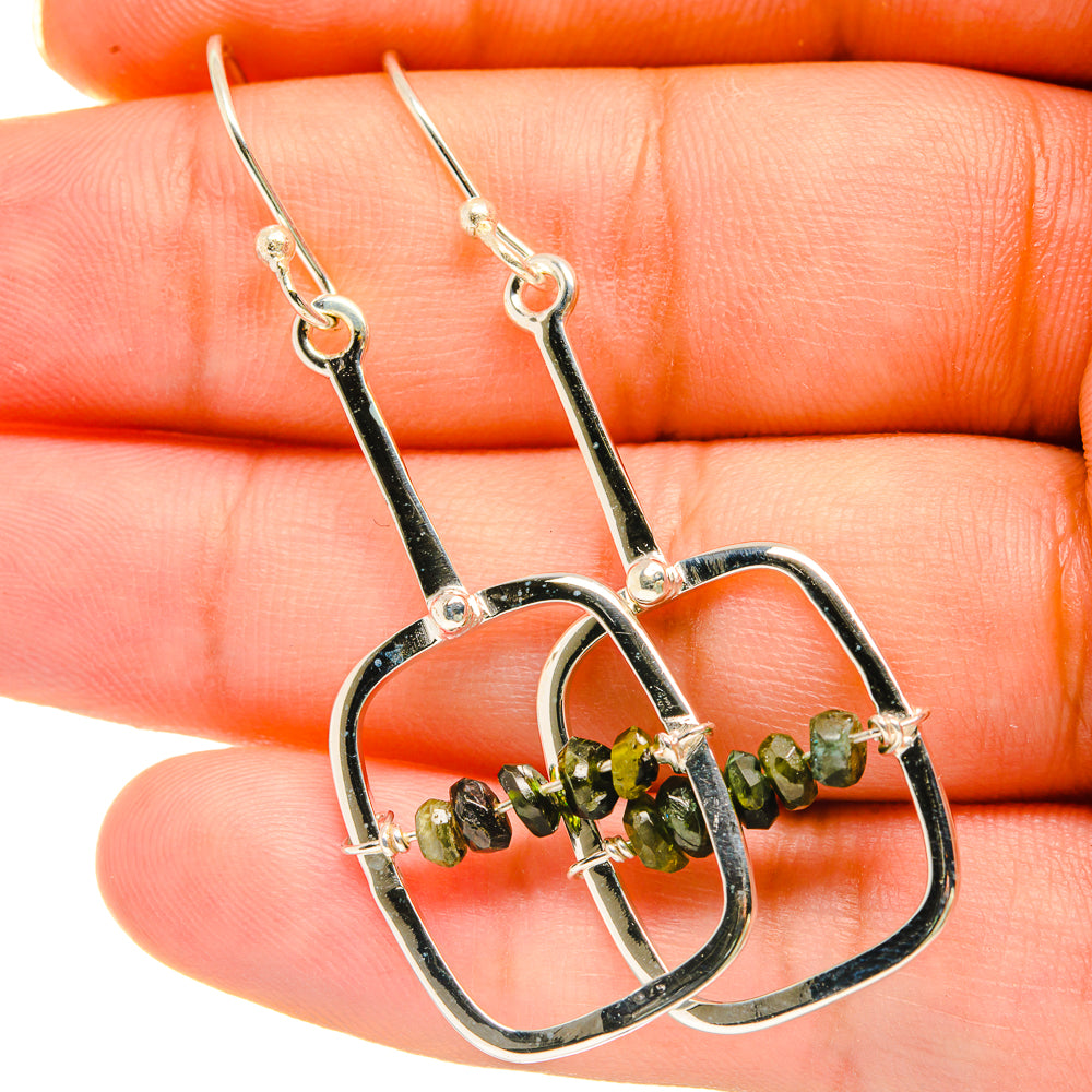 Green Tourmaline Earrings handcrafted by Anasilvercos - EARR418534
