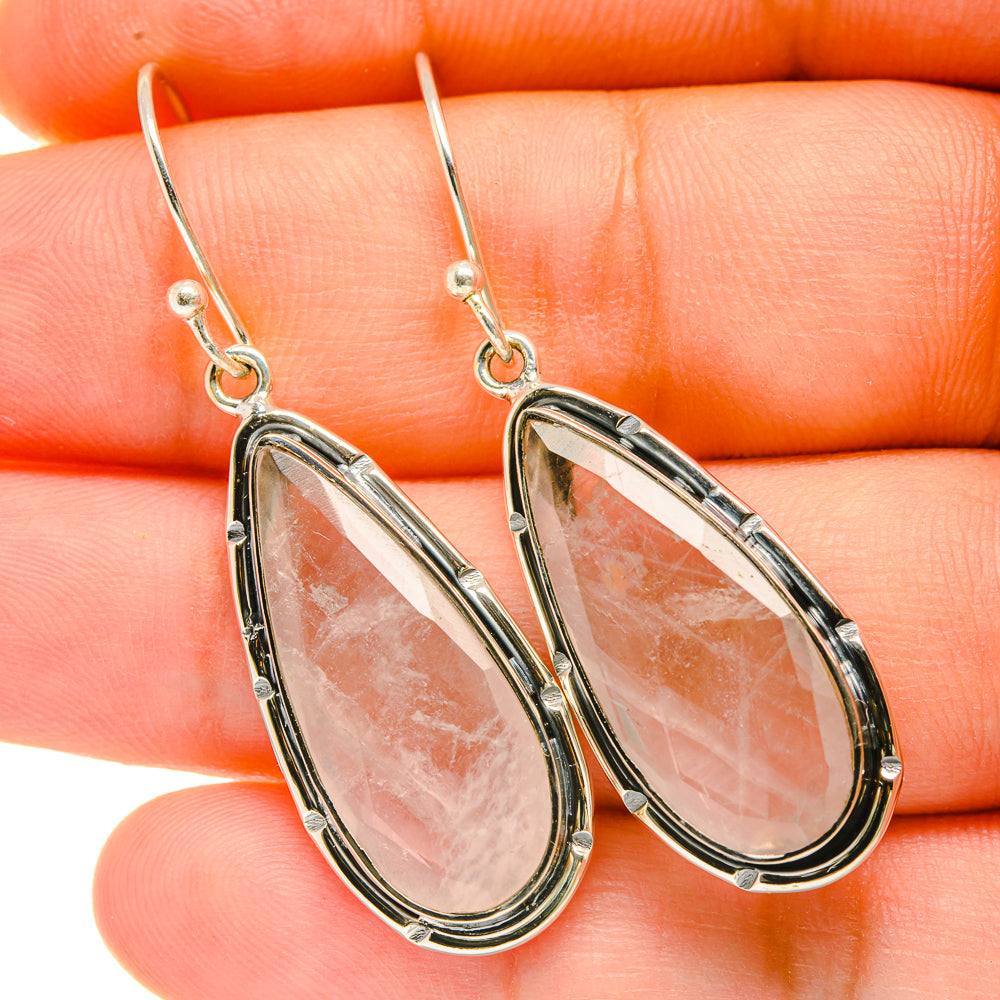 Rose Quartz Earrings handcrafted by Anasilvercos - EARR418536