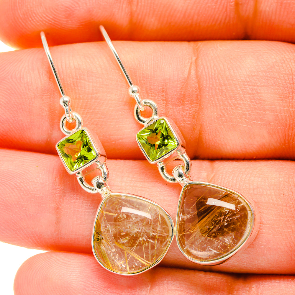 Rutilated Quartz Earrings handcrafted by Anasilvercos - EARR418541