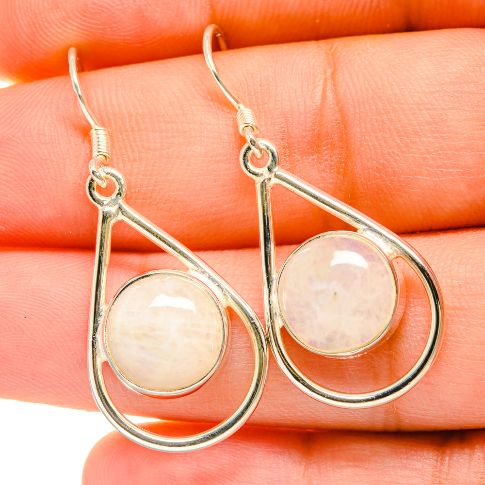 Rainbow Moonstone Earrings handcrafted by Anasilvercos - EARR418544